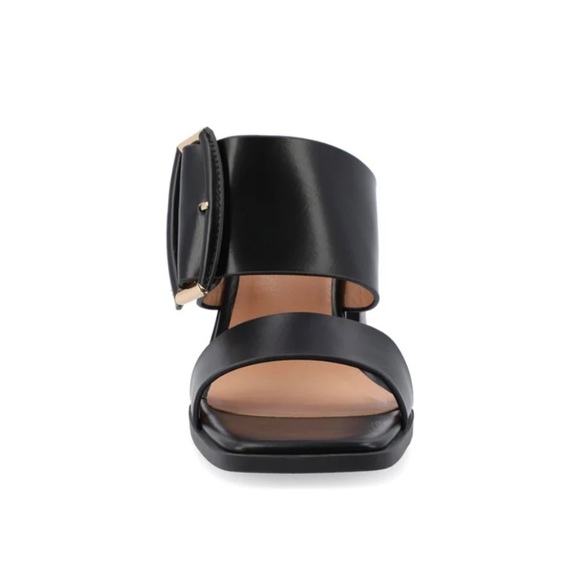 Journee Collection Women’s Junie Black Block Heel Sandals Shoes Size 10 NIB - Picture 5 of 12